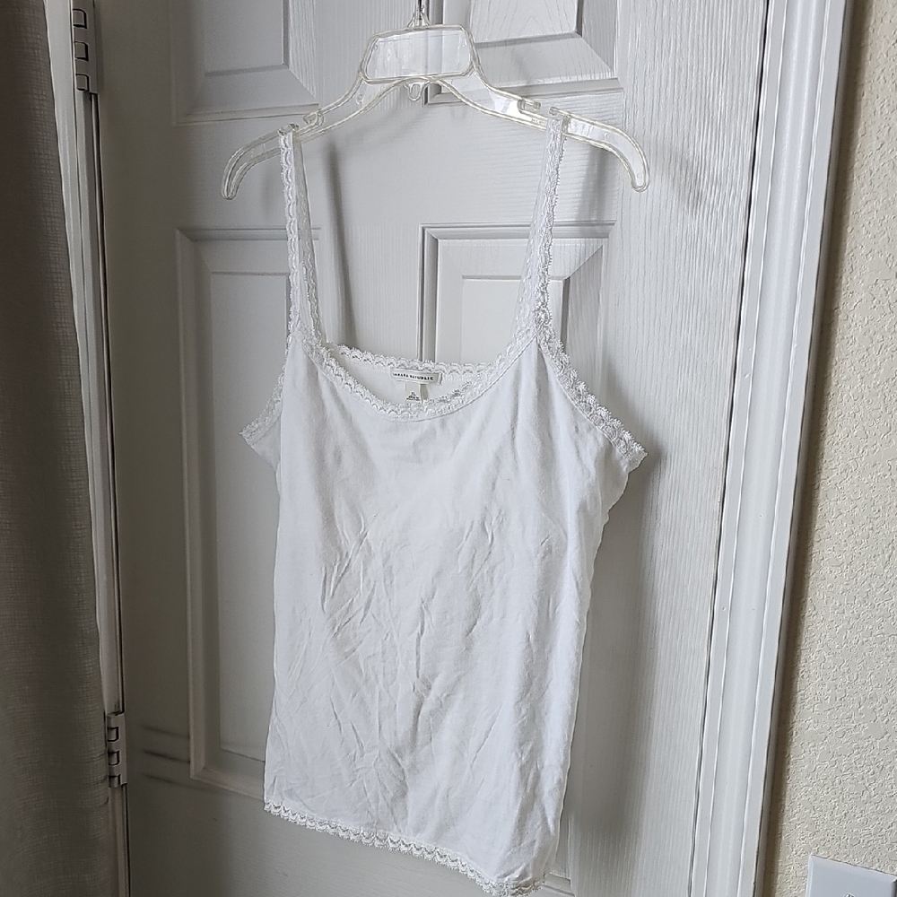 Banana Republic Elegant White Camisole. With build In shelf bra .